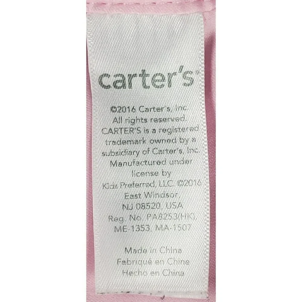 Carters Baby Security Blanket Lovey Soother Plush Toy Pink Unicorn Satin Soft